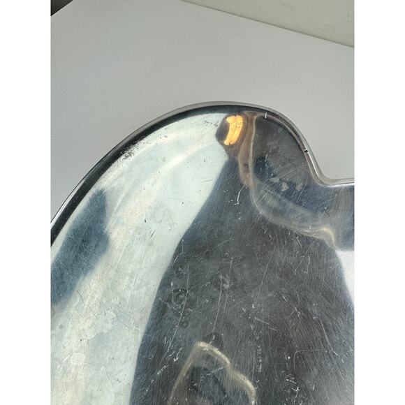 Vintage NAMBE Silver 11x9 Catch All Bowl Metal Polished Heart Decorative 119 - Picture 4 of 9